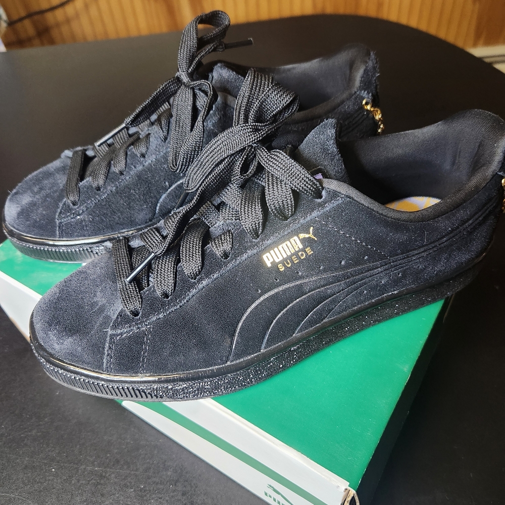 Puma Suede Black Gold Women's Sneakers